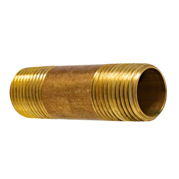 1-1/8" x 1/2" MIP Red Brass Nipple, Lead Free