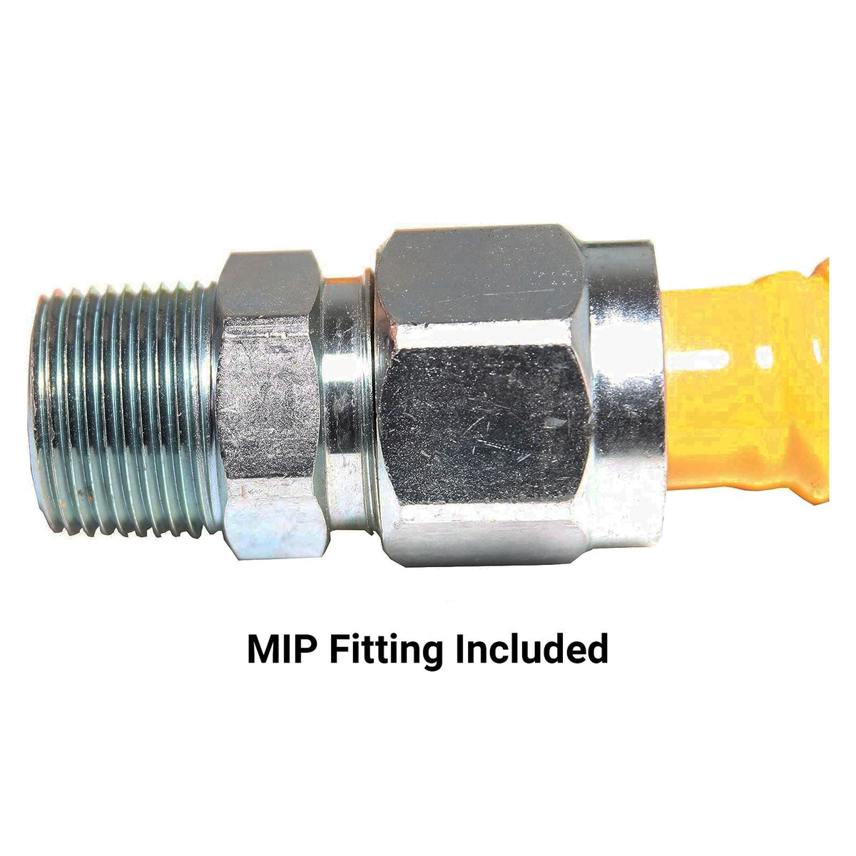 1/2 inch OD x 18 inch, 1/2 inch FIP x 1/2 inch MIP Epoxy Coated Stainless Steel Gas Connector, CSA - view 3