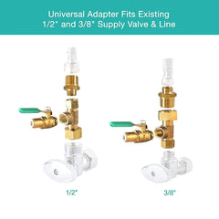 Metpure 1/4 inch OD ice maker and refrigerator water line kit with 25 ft tubing, brass adapter tee and shut-off valve