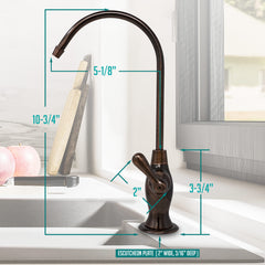 Metpure Vase Style Non-Air Gap RO Faucet Kit with Wrench & 1/4 inch + 3/8 inch OD Adapters, NSF - view 120