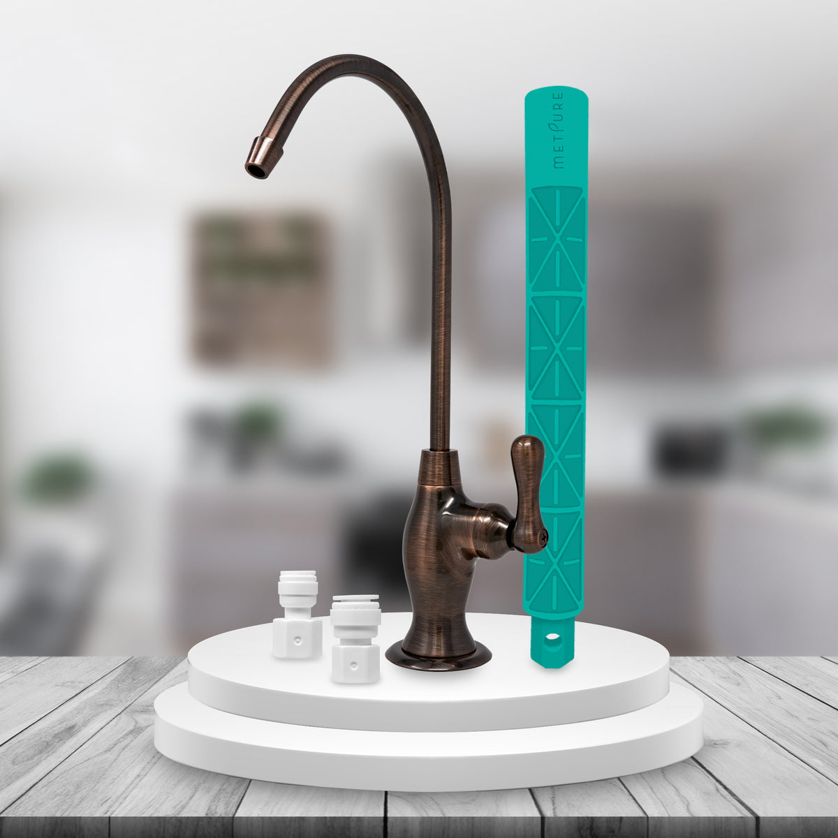 Metpure Vase Style Non-Air Gap RO Faucet Kit with Wrench & 1/4 inch + 3/8 inch OD Adapters, NSF - view 124