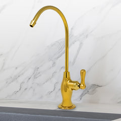 Metpure vase style non-air gap reverse osmosis faucet in bright gold