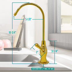 Metpure vase style non-air gap reverse osmosis faucet kit with faucet wrench and adapters