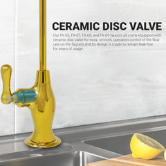 Metpure vase style non-air gap reverse osmosis faucet kit with faucet wrench and adapters