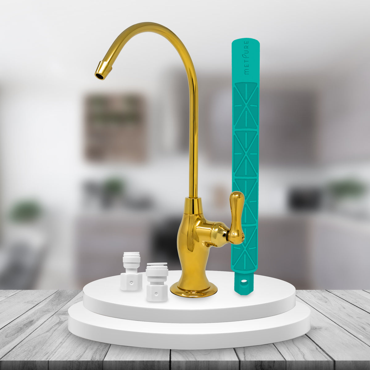 Metpure Vase Style Non-Air Gap RO Faucet Kit with Wrench & 1/4 inch + 3/8 inch OD Adapters, NSF - view 125