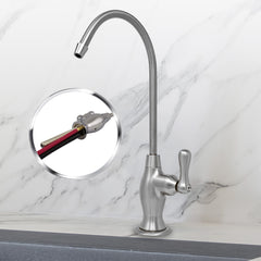 Metpure vase style air gap reverse osmosis faucet kit with pre-installed drain tubes