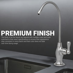 Metpure vase style air gap reverse osmosis faucet kit with pre-installed drain tubes