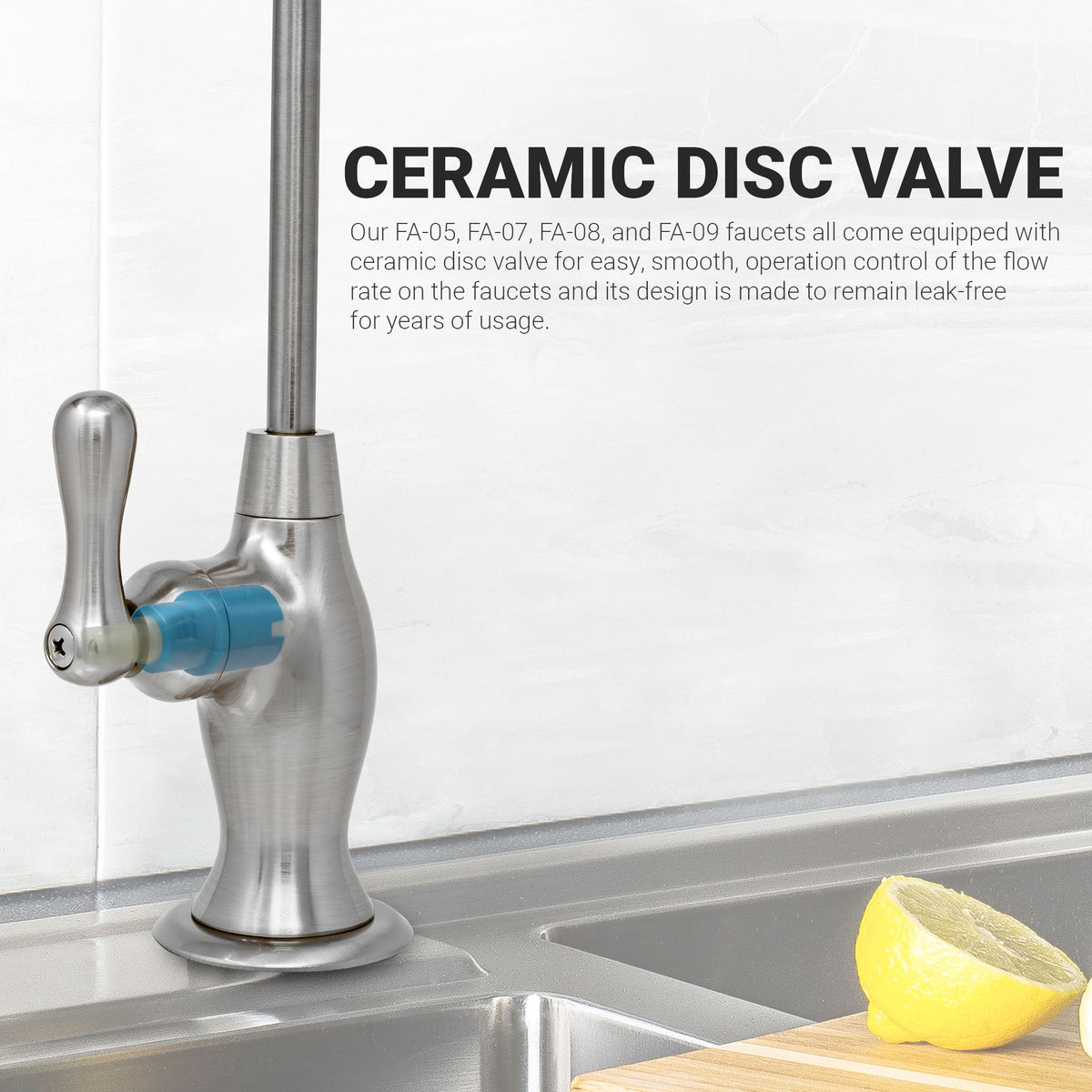 Metpure vase style air gap reverse osmosis faucet kit with pre-installed drain tubes