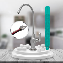 Metpure vase style air gap reverse osmosis faucet kit with pre-installed drain tubes