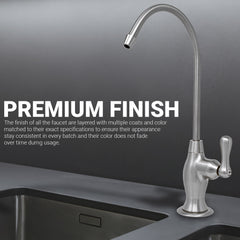 Metpure vase style non-air gap reverse osmosis faucet in brushed nickel