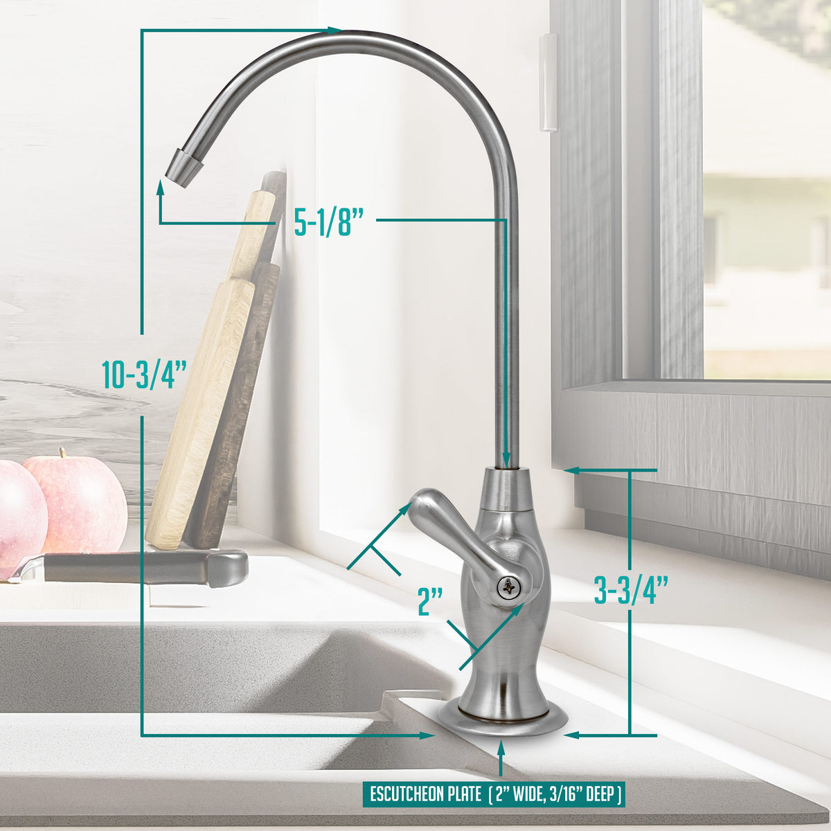 Metpure vase style non-air gap reverse osmosis faucet in brushed nickel