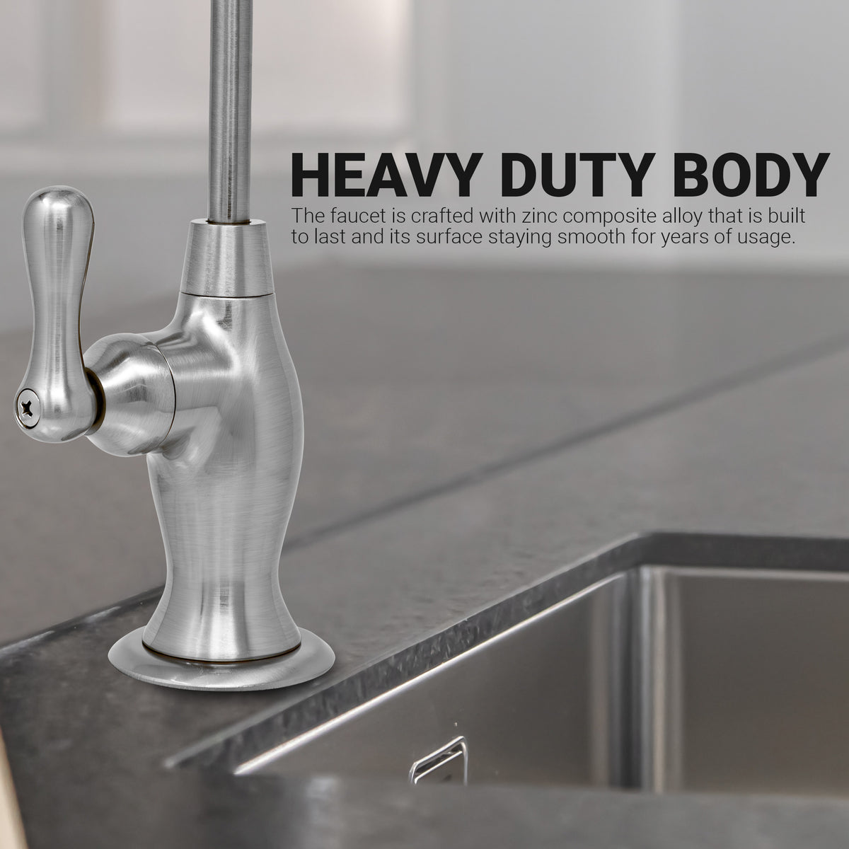 Metpure vase style non-air gap reverse osmosis faucet kit with faucet wrench and adapters