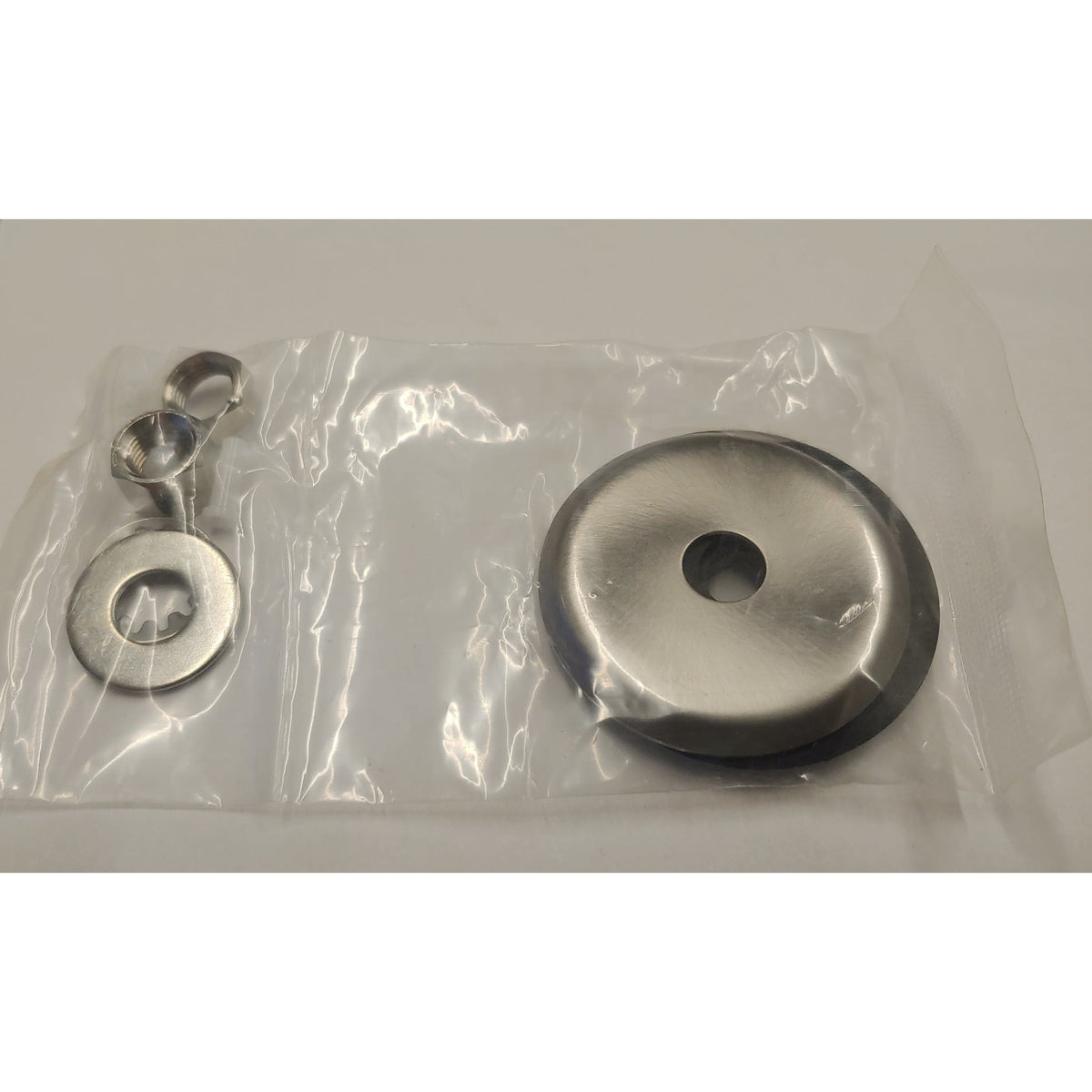 Brushed Nickel escutcheon plate and mounting hardware pack for Metpure FA-05 RO faucet