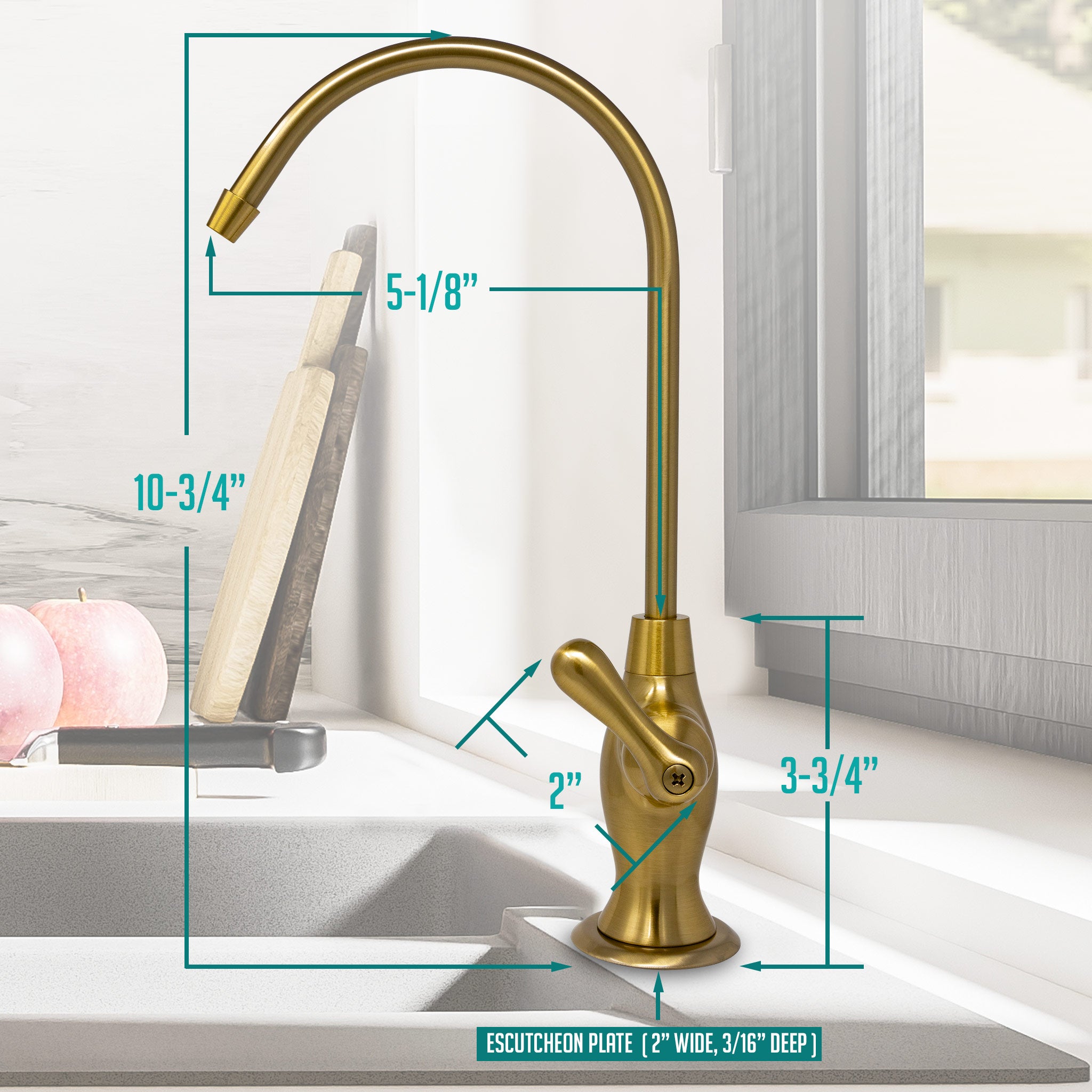 Vase Air Gap RO Faucet Kit with Pre-Installed Drain Tubes