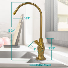 Metpure vase style air gap reverse osmosis faucet kit with pre-installed drain tubes