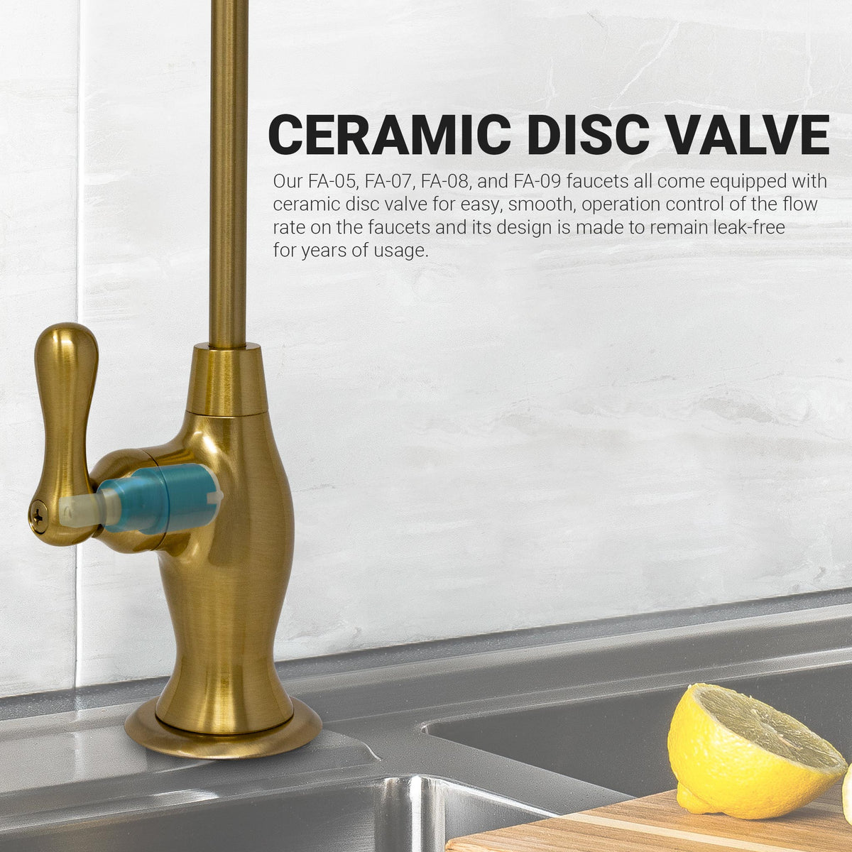 Metpure vase style air gap reverse osmosis faucet kit with pre-installed drain tubes