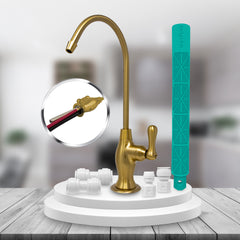 Metpure vase style air gap reverse osmosis faucet kit with pre-installed drain tubes
