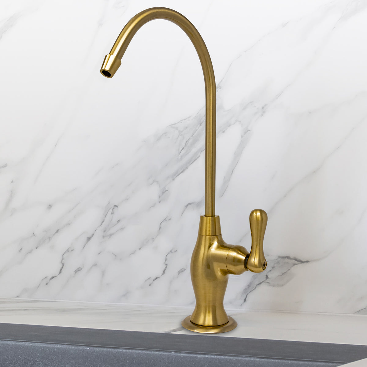 Metpure vase style non-air gap reverse osmosis faucet in brushed gold