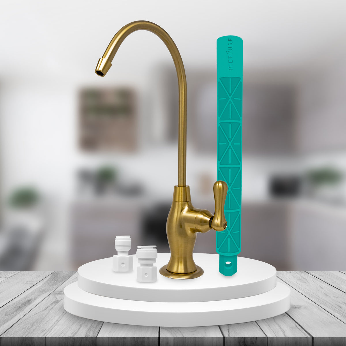 Metpure Vase Style Non-Air Gap RO Faucet Kit with Wrench & 1/4 inch + 3/8 inch OD Adapters, NSF - view 126