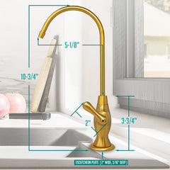 Metpure Vase Style Non-Air Gap RO Faucet Kit with Wrench & 1/4 inch + 3/8 inch OD Adapters, NSF - view 68