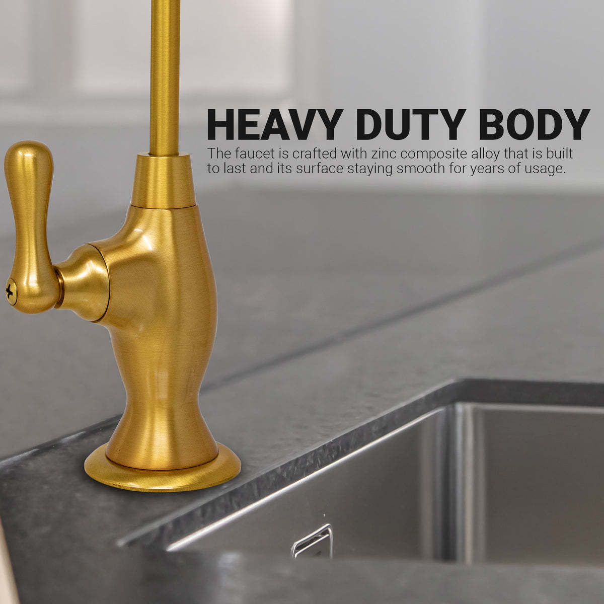 Metpure Vase Style Non-Air Gap RO Faucet Kit with Wrench & 1/4 inch + 3/8 inch OD Adapters, NSF - view 71