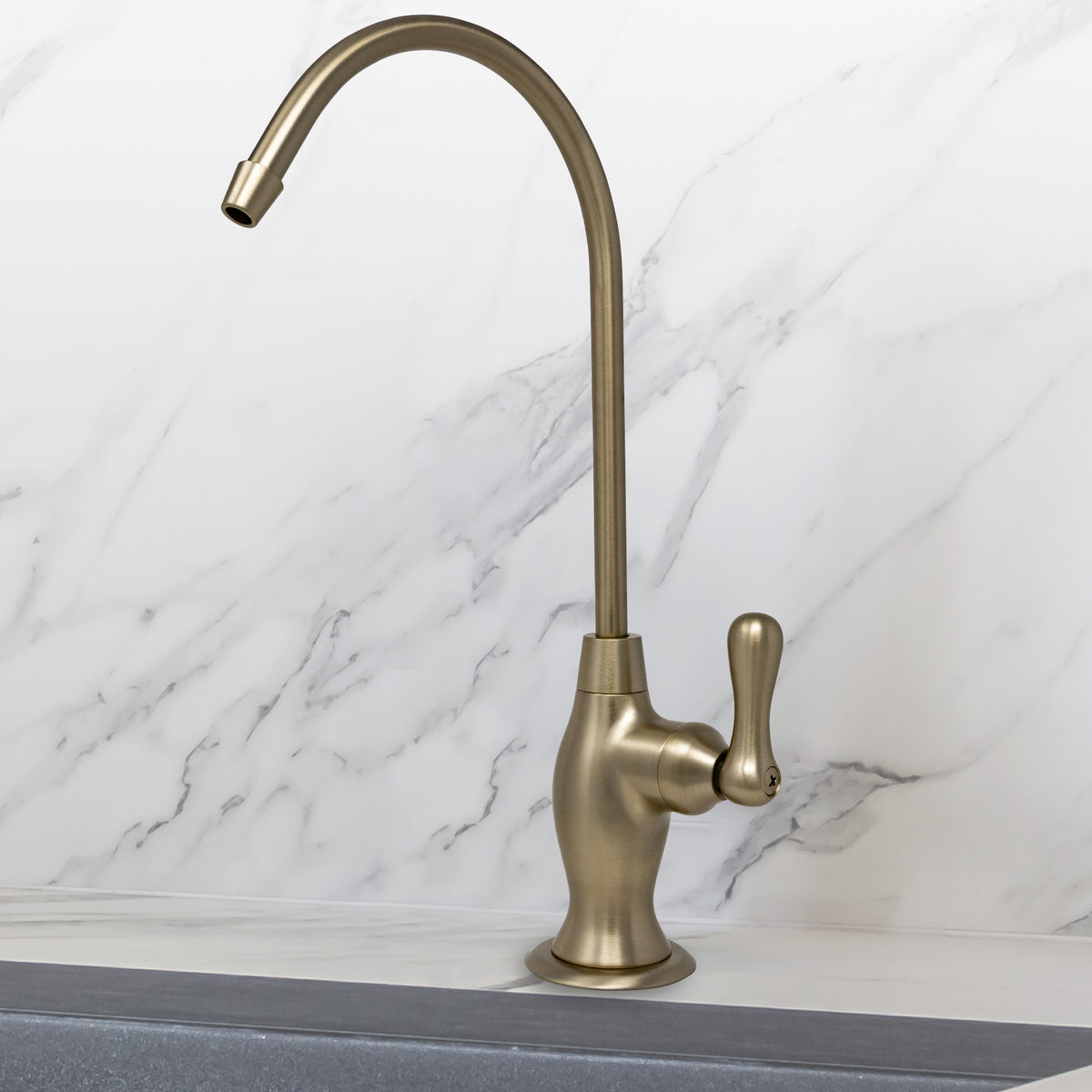 Metpure vase style non-air gap reverse osmosis faucet in champagne gold