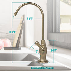 Metpure Vase Style Non-Air Gap RO Faucet Kit with Wrench & 1/4 inch + 3/8 inch OD Adapters, NSF - view 51