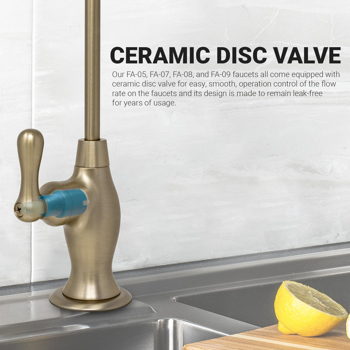 Metpure Vase Style Non-Air Gap RO Faucet Kit with Wrench & 1/4 inch + 3/8 inch OD Adapters, NSF - view 53