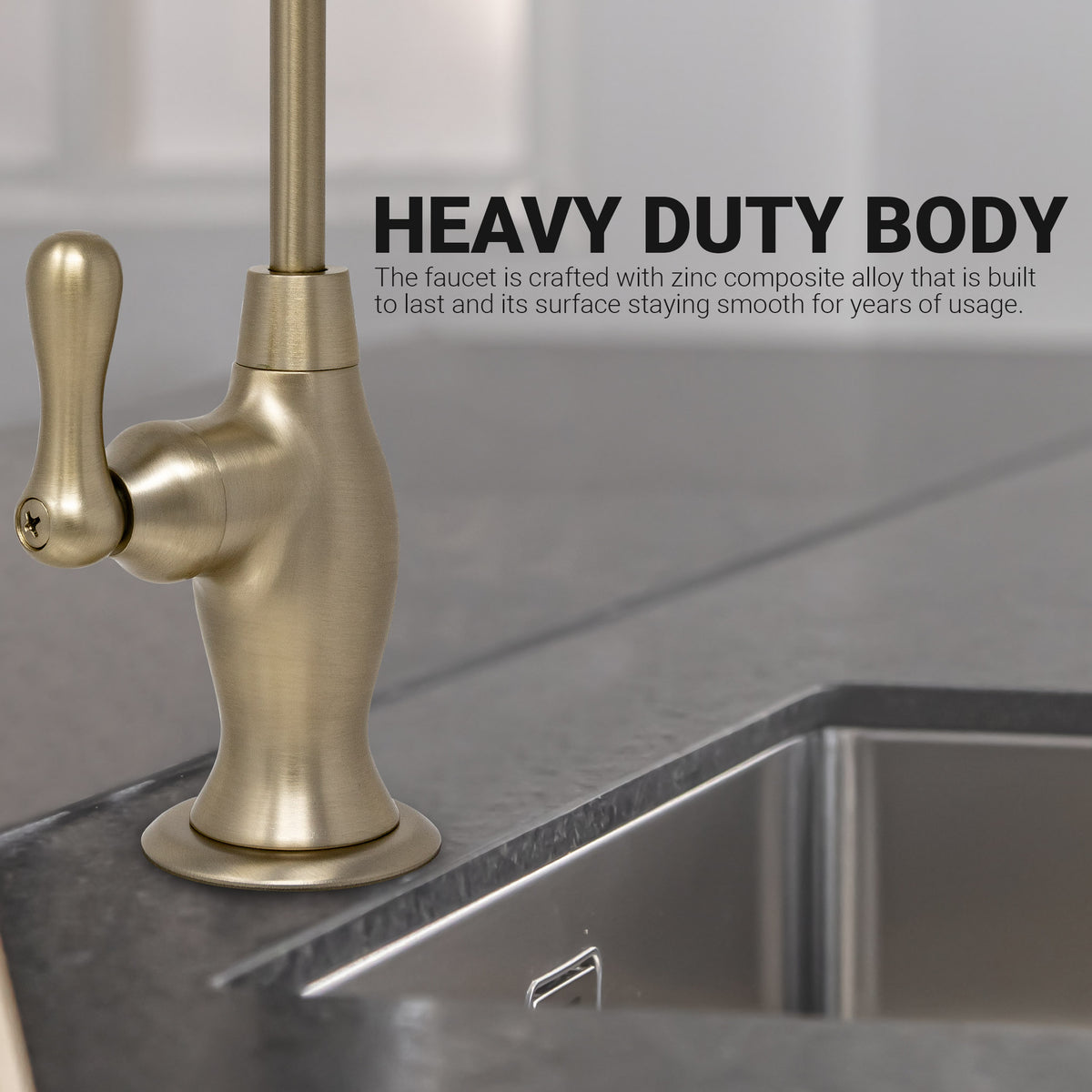 Metpure Vase Style Non-Air Gap RO Faucet Kit with Wrench & 1/4 inch + 3/8 inch OD Adapters, NSF - view 54