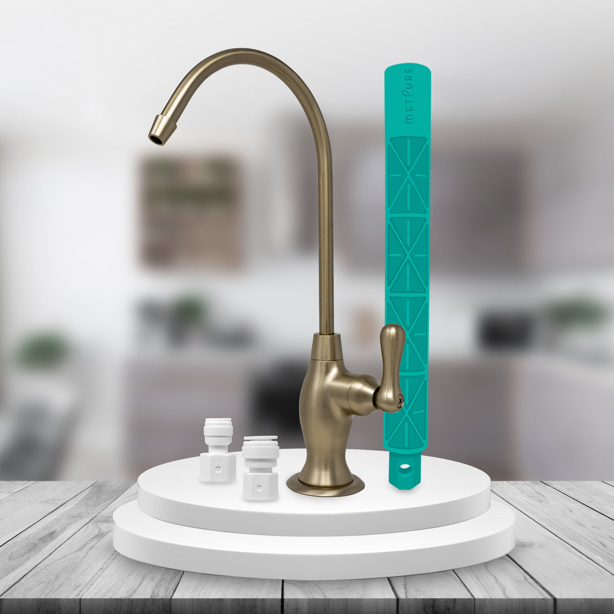 Metpure Vase Style Non-Air Gap RO Faucet Kit with Wrench & 1/4 inch + 3/8 inch OD Adapters, NSF - view 127