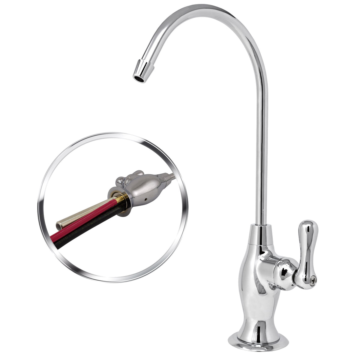 Metpure vase style air gap reverse osmosis faucet kit with pre-installed drain tubes