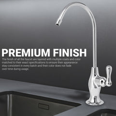 Metpure vase style air gap reverse osmosis faucet kit with pre-installed drain tubes