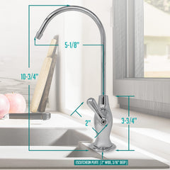 Metpure vase style air gap reverse osmosis faucet kit with pre-installed drain tubes