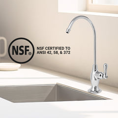 Metpure vase style air gap reverse osmosis faucet kit with pre-installed drain tubes