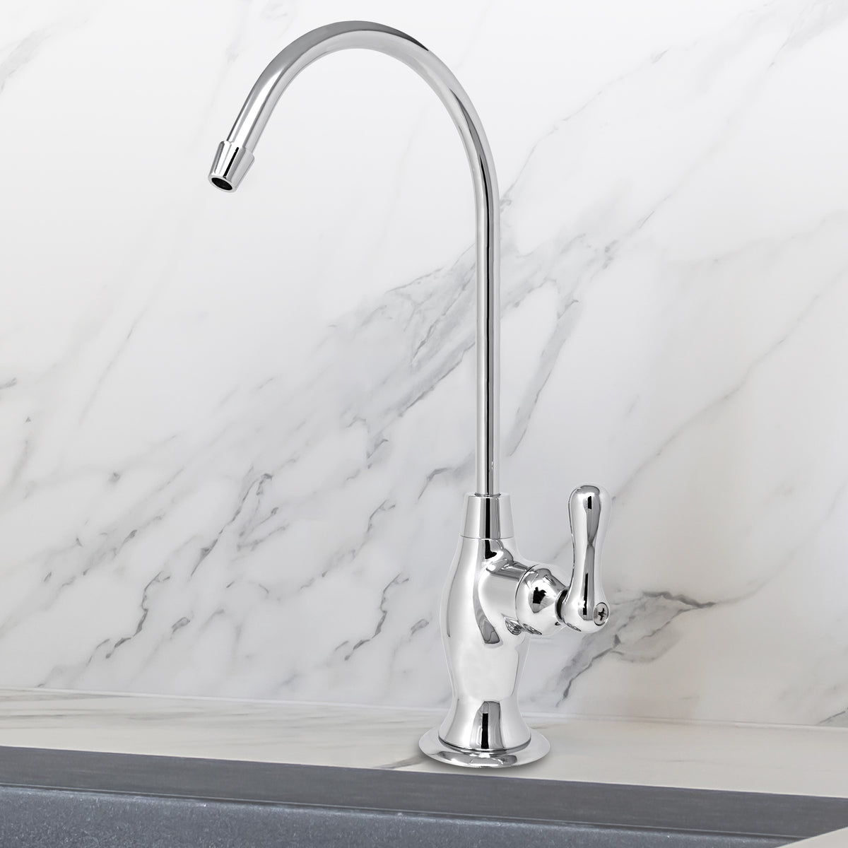 Metpure vase style non-air gap reverse osmosis faucet in chrome