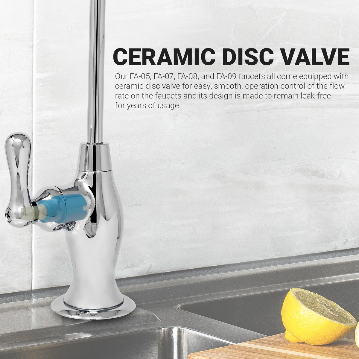 Metpure Vase Style Non-Air Gap RO Faucet Kit with Wrench & 1/4 inch + 3/8 inch OD Adapters, NSF - view 62