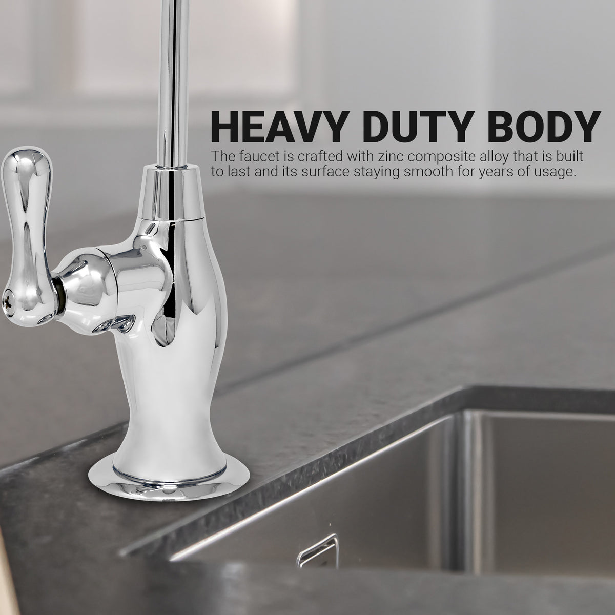 Metpure Vase Style Non-Air Gap RO Faucet Kit with Wrench & 1/4 inch + 3/8 inch OD Adapters, NSF - view 61