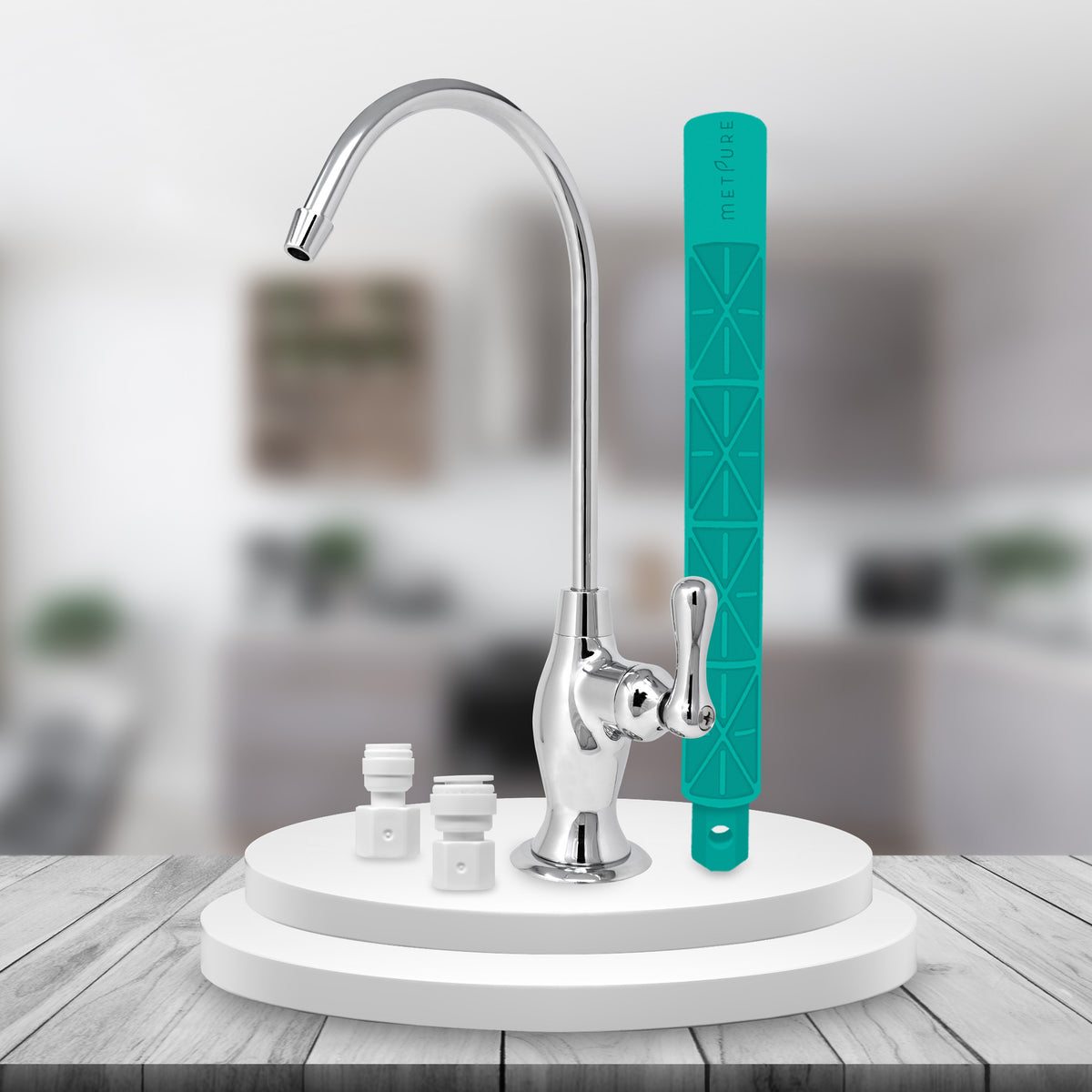 Metpure Vase Style Non-Air Gap RO Faucet Kit with Wrench & 1/4 inch + 3/8 inch OD Adapters, NSF - view 128