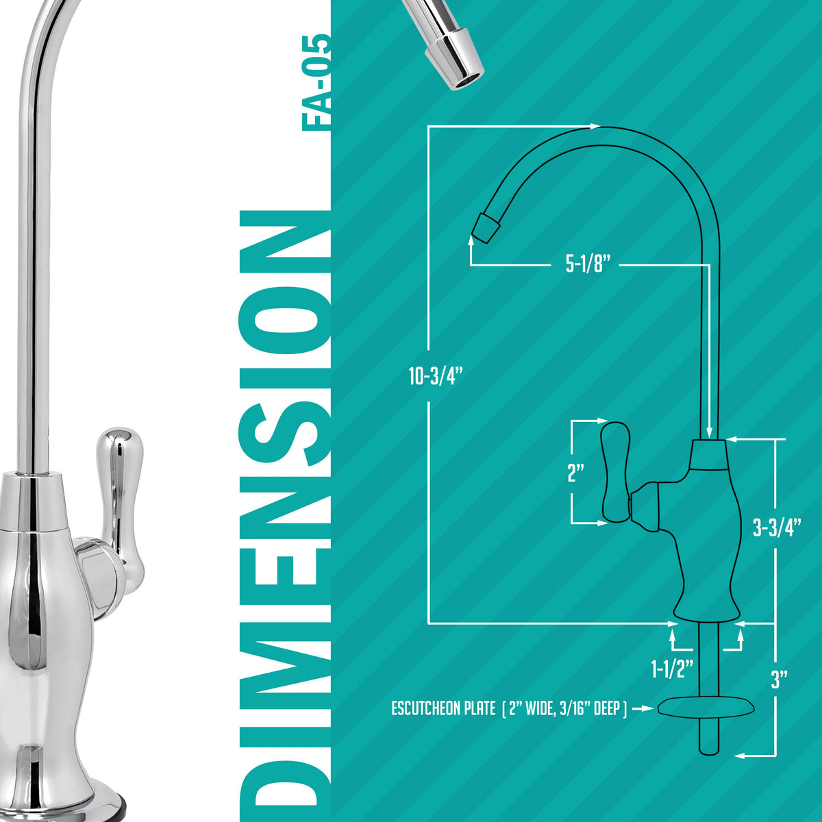 Metpure vase style air gap reverse osmosis faucet kit with pre-installed drain tubes