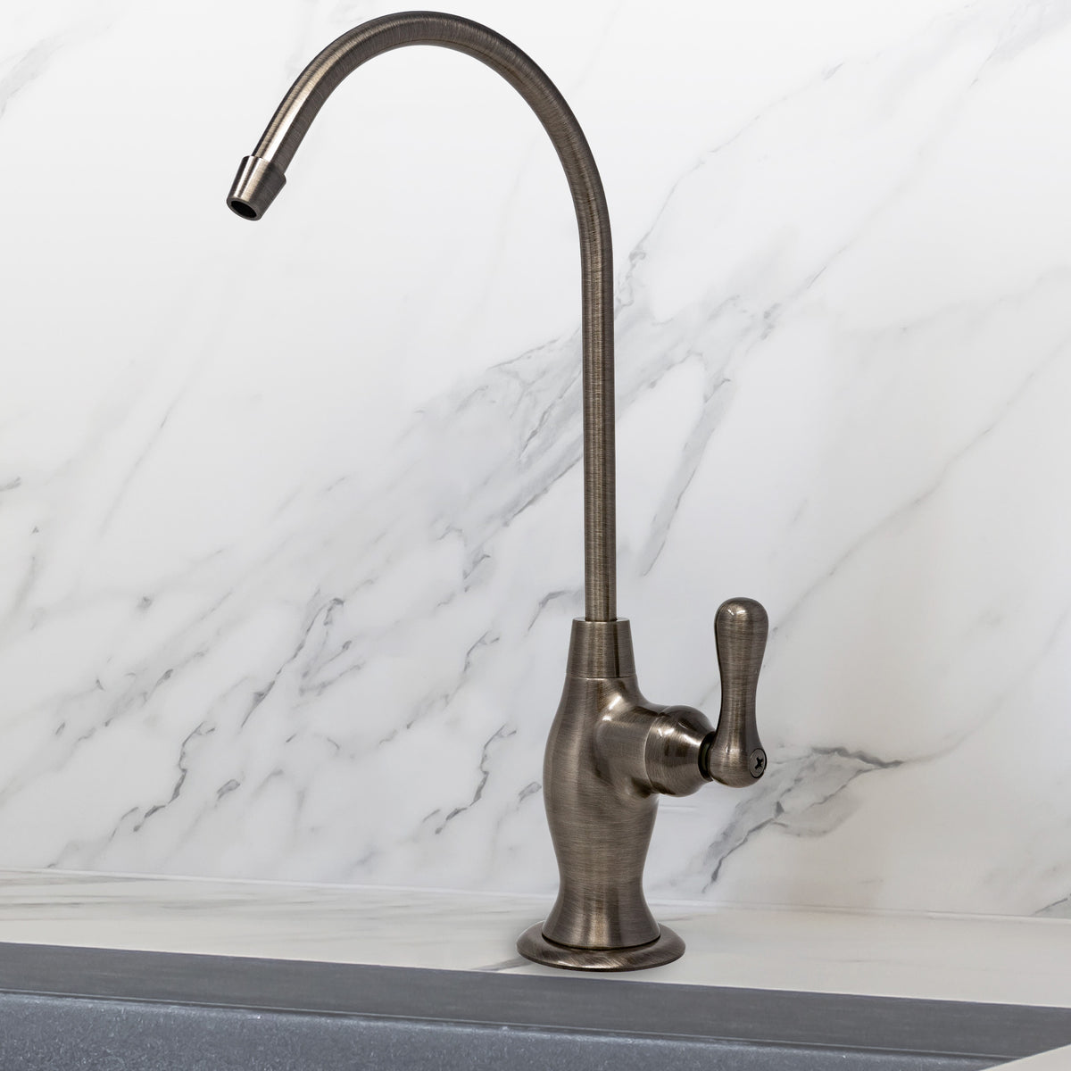 Metpure vase style non-air gap reverse osmosis faucet in gunpowder grey