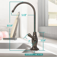 Metpure Vase Style Non-Air Gap RO Faucet Kit with Wrench & 1/4 inch + 3/8 inch OD Adapters, NSF - view 74