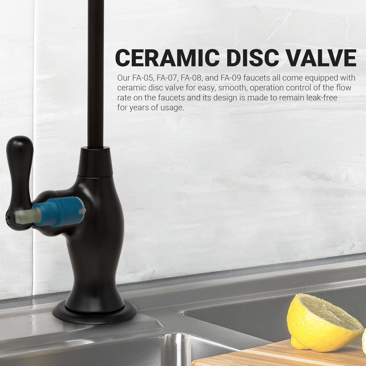 Metpure vase style air gap reverse osmosis faucet in matte black with pre-attached drain tubes