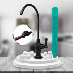 Metpure vase style air gap reverse osmosis faucet kit with pre-installed drain tubes