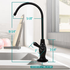 Metpure vase style non-air gap reverse osmosis faucet in matte black