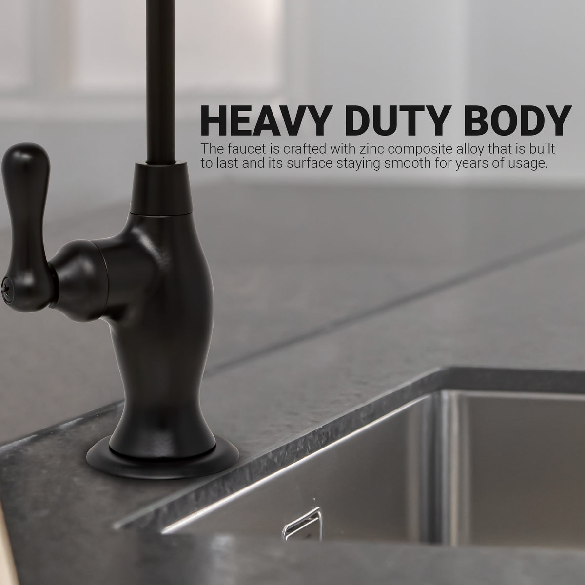 Metpure Vase Style Non-Air Gap RO Faucet Kit with Wrench & 1/4 inch + 3/8 inch OD Adapters, NSF - view 88