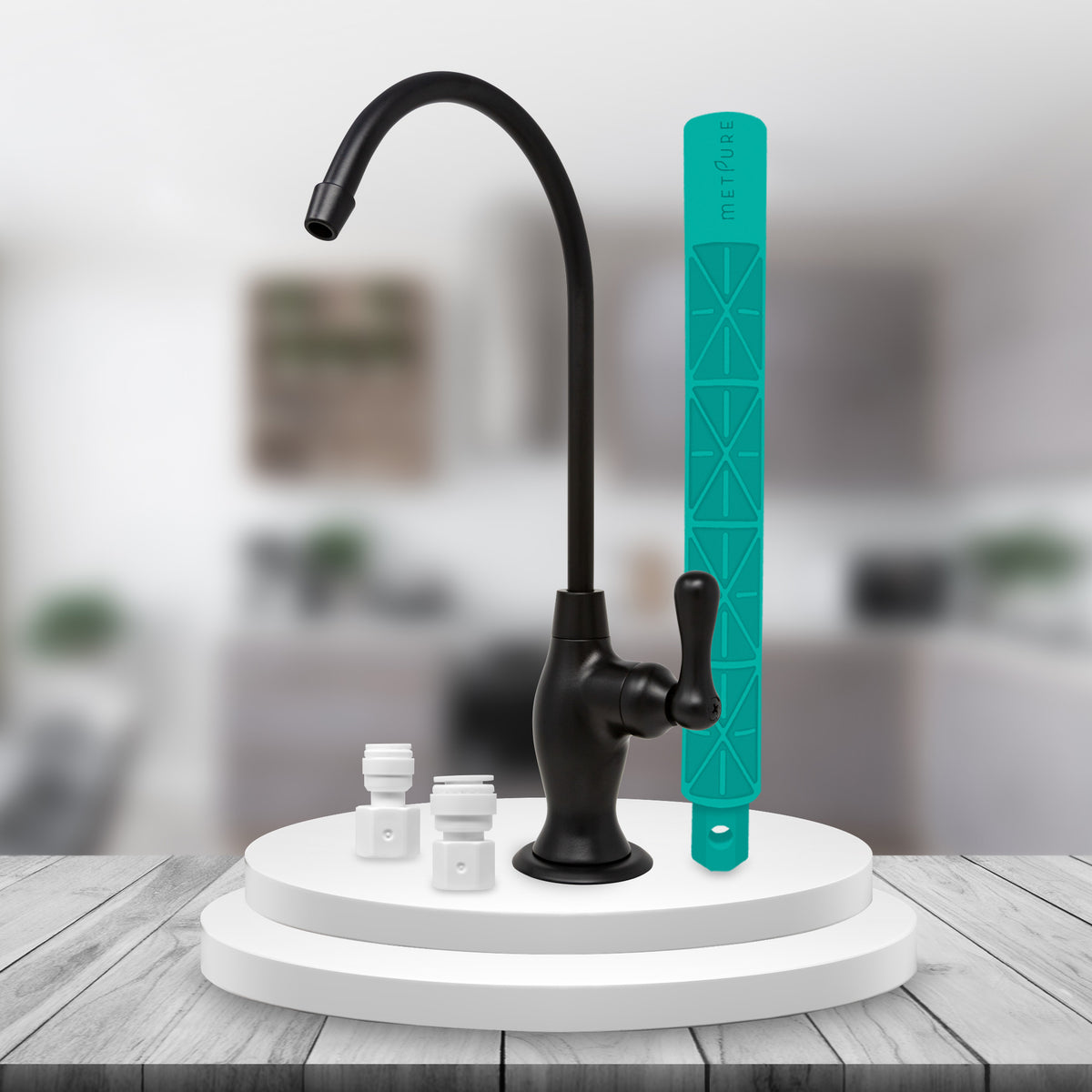 Metpure Vase Style Non-Air Gap RO Faucet Kit with Wrench & 1/4 inch + 3/8 inch OD Adapters, NSF - view 131