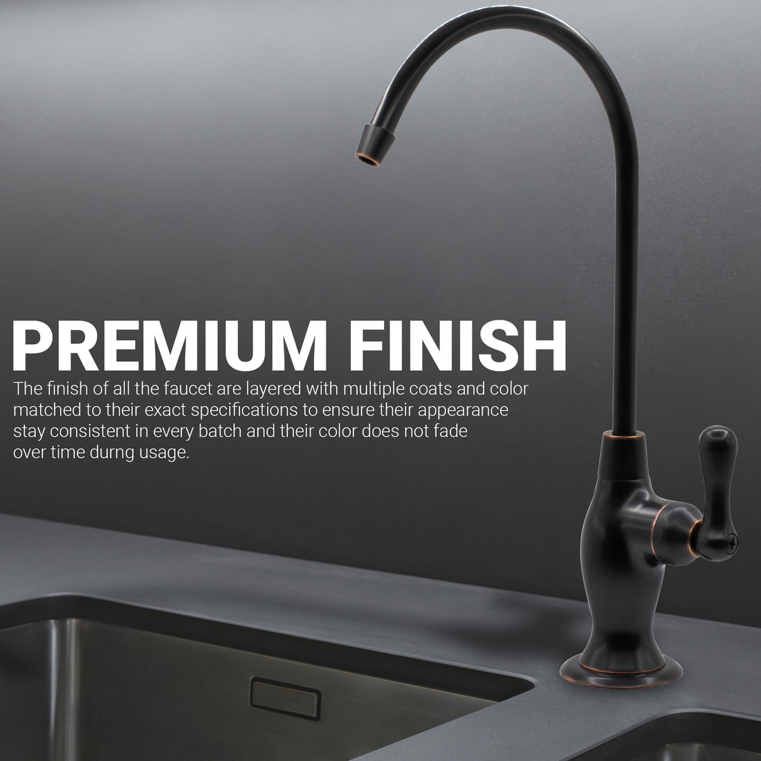 Water Filtration Faucet Vase Style Oil Rubbed Bronze Reverse Osmosis Non Air Gap. Certified by NSF.