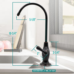 Metpure Vase Style Non-Air Gap RO Faucet Kit with Wrench & 1/4 inch + 3/8 inch OD Adapters, NSF - view 142