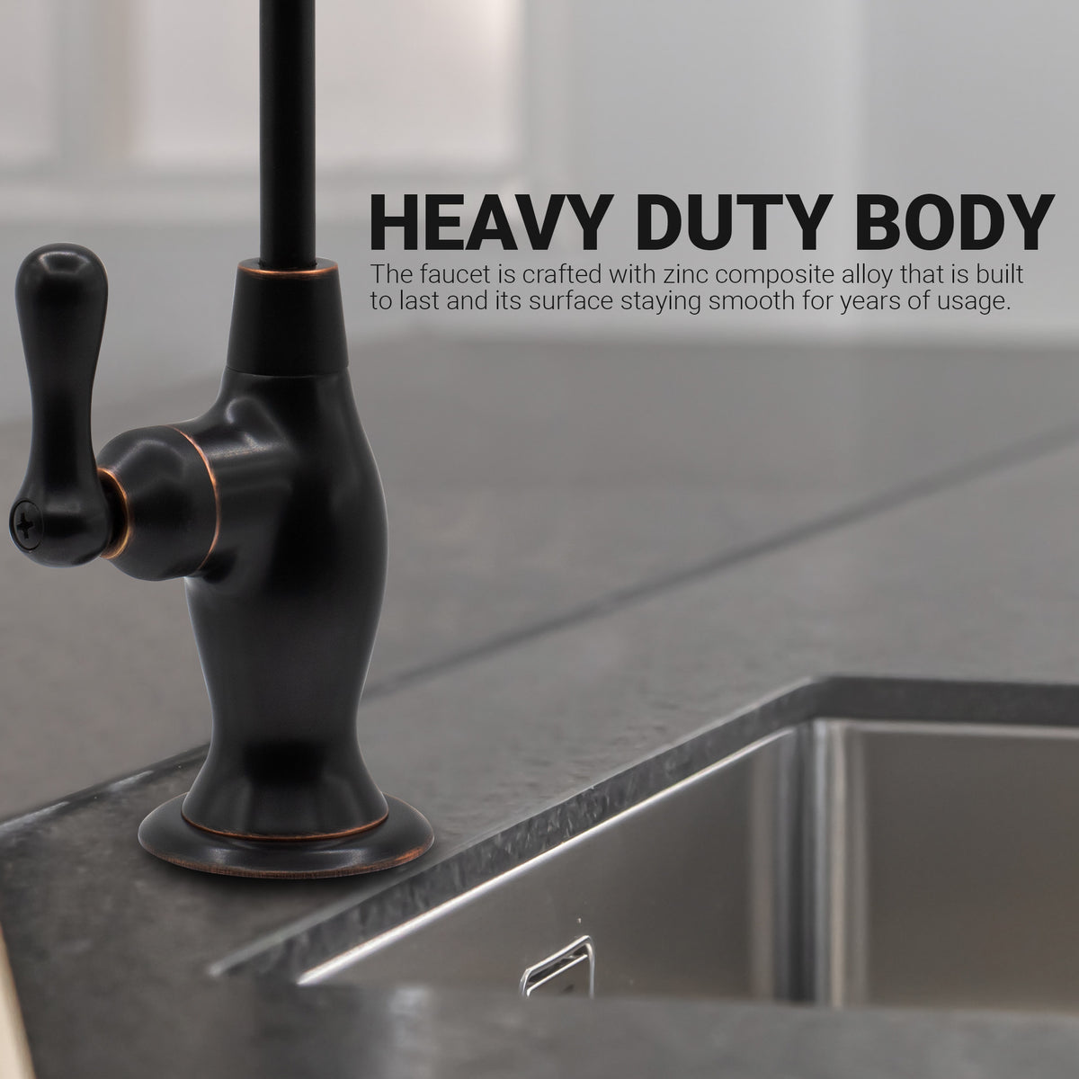 Metpure Vase Style Non-Air Gap RO Faucet Kit with Wrench & 1/4 inch + 3/8 inch OD Adapters, NSF - view 145