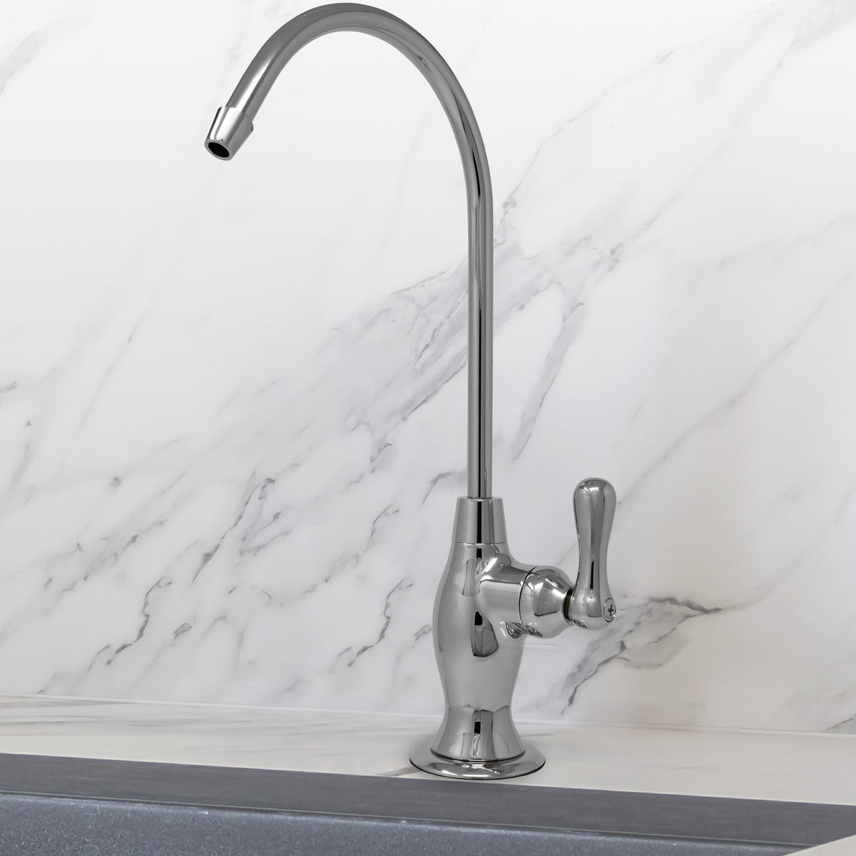 Metpure vase style non-air gap reverse osmosis faucet in polished nickel